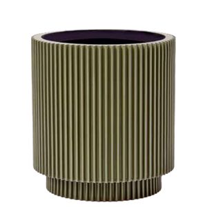 Vase Cylinder Groove Grøn