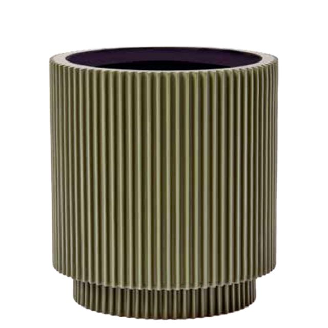 Vase Cylinder Groove Grøn